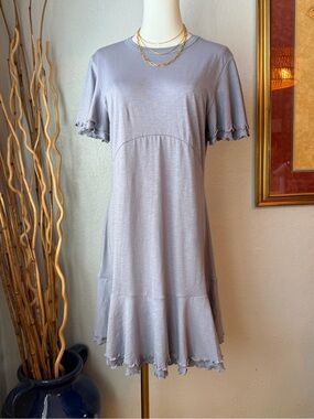 121~ Nation LTD Lavender Short-Sleeve Ruffle Hem Mini Dress